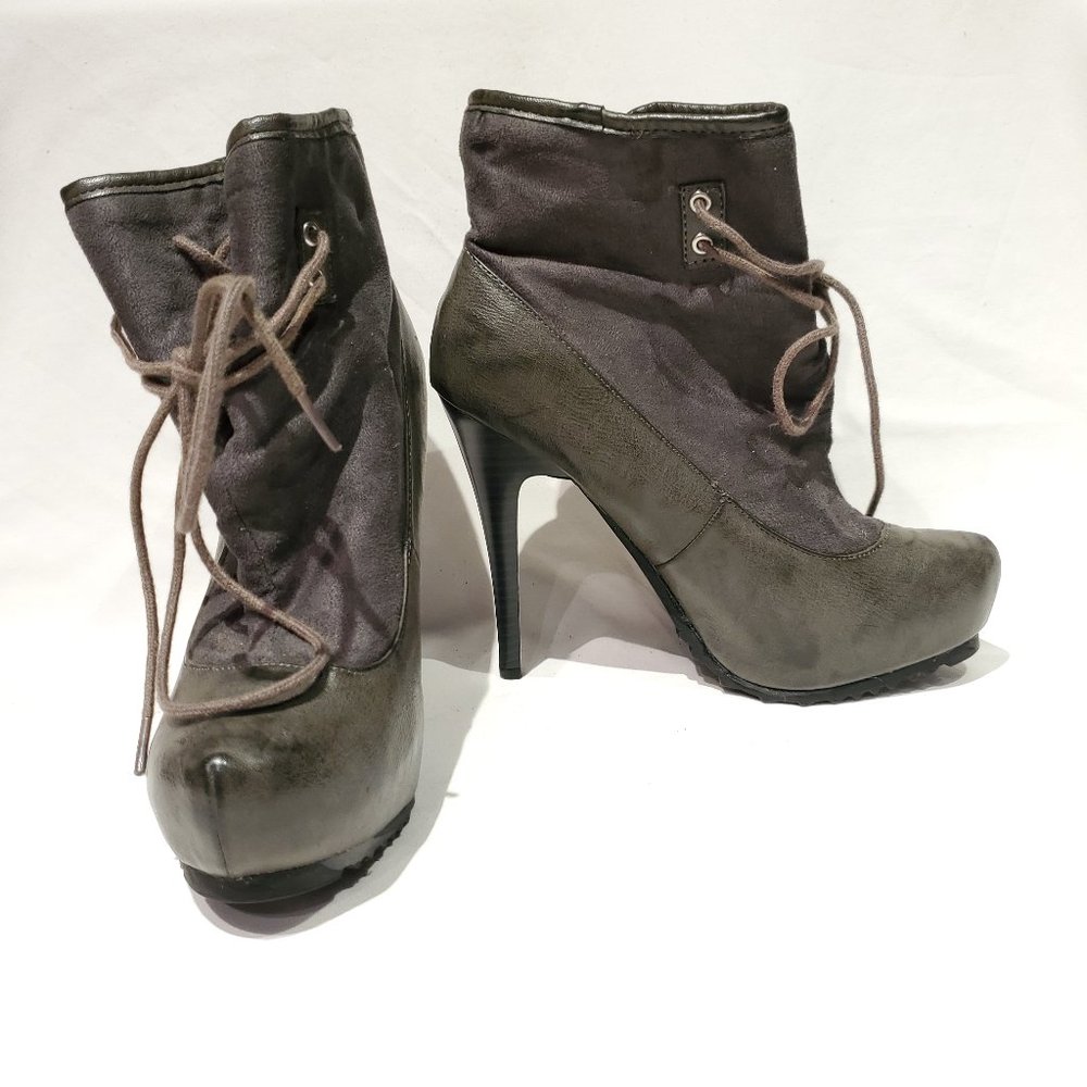 Charlotte Russe Grey Ankle Booties